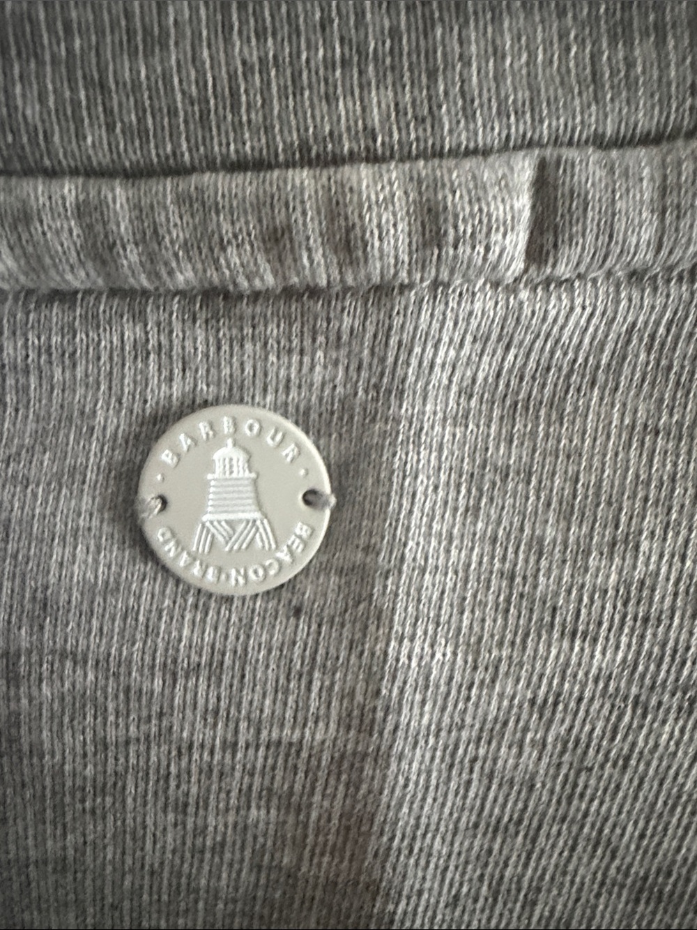 Barbour Grey Sweatshirt with Navy and Orange Fish Motif - Picture 4 of 5